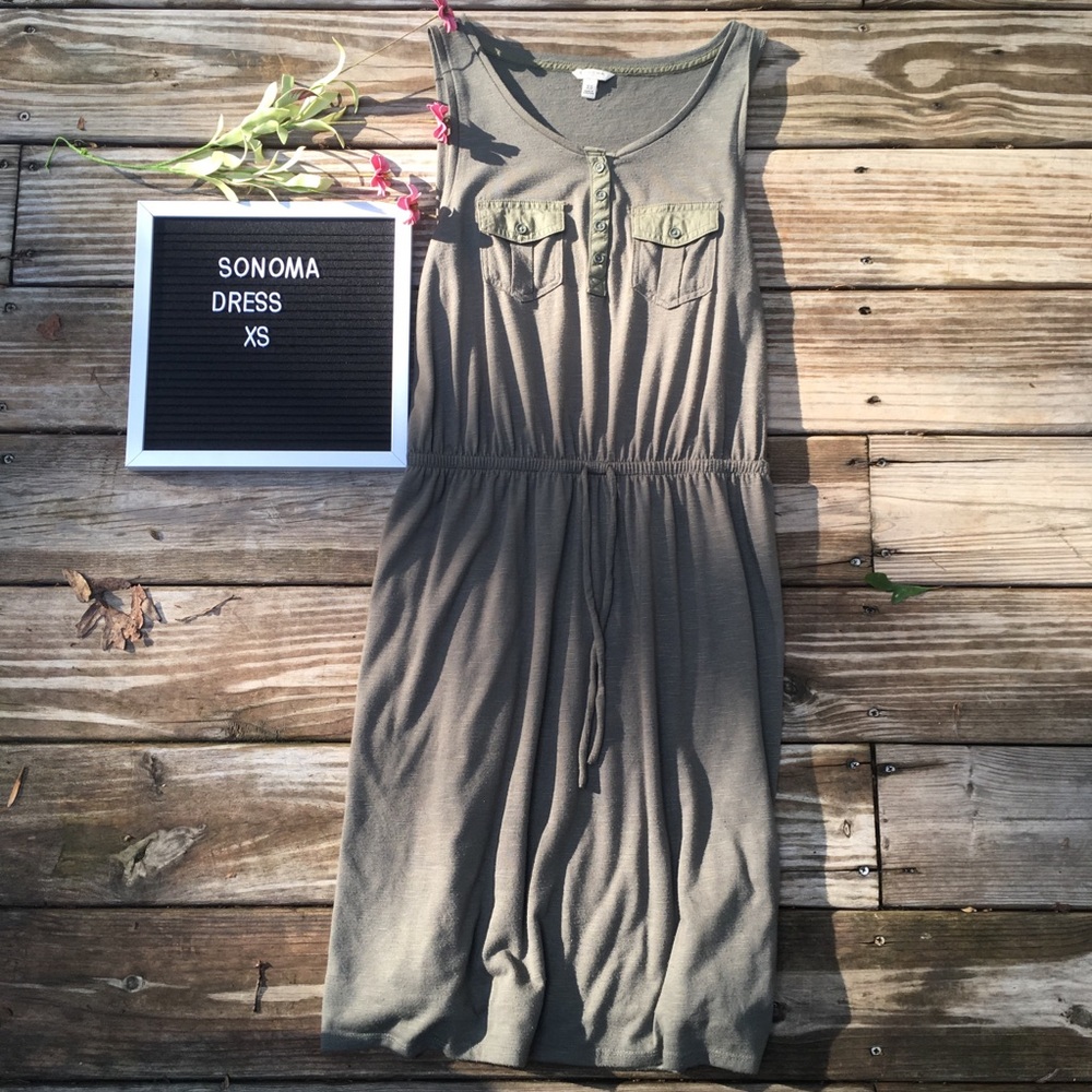 SONOMA OLIVE GREEN DRESS